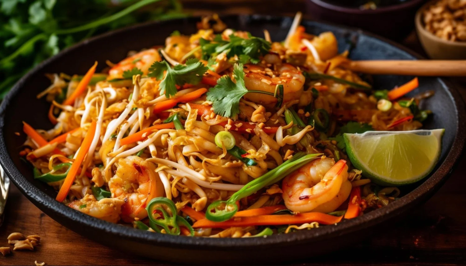 O Pad Thai é um prato típico de Bangkok muito apreciado por turistas.